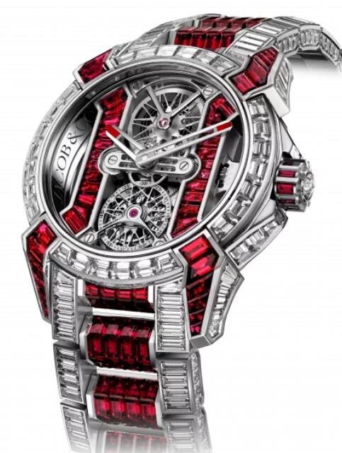 Jacob & Co. EPIC X TOURBILLON BAGUETTE DIAMONDS AND RUBIES BRACELET Watch Replica EX510.30.BD.BR.A30BC Jacob and Co Watch Price